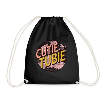 Chemise de sensibilisation à la sonde d’alimentation, mignonne avec un tubie - Sac de sport léger - noir - Devant