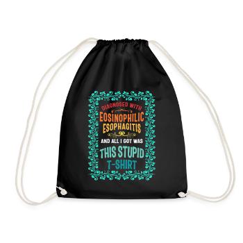 EOE Shirt, Diagnosed With EOE Stupid Funny Floral - Drawstring Bag - black - Front