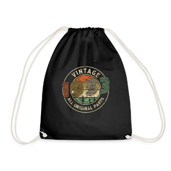 1993 Birthday Vintage All Original Parts - Drawstring Bag - black - Front