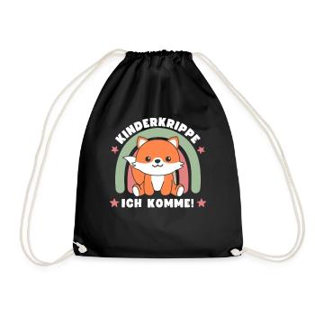 Kinderkrippe Ich Komme! Fuchs - Turnbeutel - Schwarz - Vorne