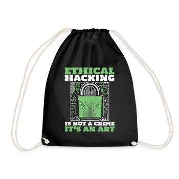 Ethical Hacking Not A Crime Sniffer Phishing - Drawstring Bag - black - Front