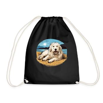 Maremma Abruzzo German Shepherd Maremmano Abruzzese - Drawstring Bag - black - Front