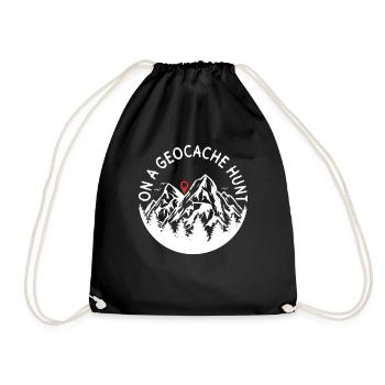 On the hunt for geocaches - Geocaching Geocacher - Drawstring Bag - black - Front