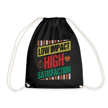 Low Impact Workout Fitness Exercise Body Strength - Drawstring Bag - black - Front
