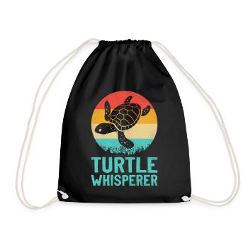Sea Turtle Tortoise Retro Vintage - Sac de sport léger - noir - Devant