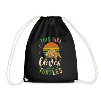 Sea Turtle Tortoise Retro Vintage - Sac de sport léger - noir - Devant