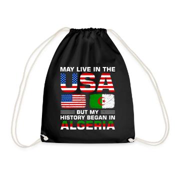 Usa flag America Algeria flag Algerian - Drawstring Bag - black - Front