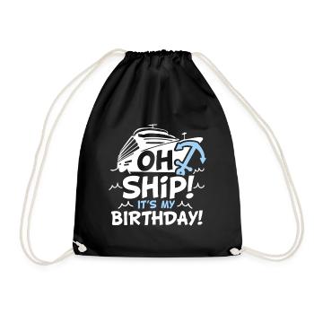 Oh Ship c’est mon anniversaire - Oh Ship,, Birthday - Sac de sport léger - noir - Devant