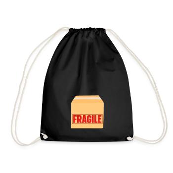 Fragile Package - Baby Ankündigung - Turnbeutel - Schwarz - Vorne