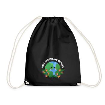 New Earthling Coming - Baby Ankündigung - Turnbeutel - Schwarz - Vorne