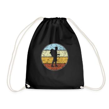 Hiking Retro - Drawstring Bag - black - Front