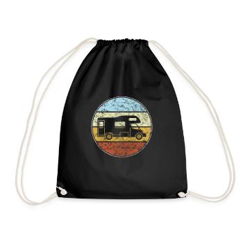 Motorhome Retro - Drawstring Bag - black - Front