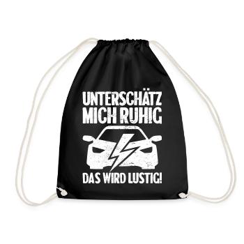 Unterschätz mich ruhig E-Auto Elektro Fahrer - Turnbeutel - Schwarz - Vorne