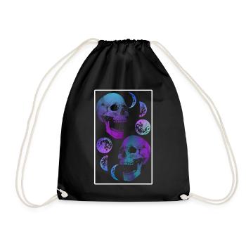 Chemise squelette, Neon Skull Moon Gothic Skeleton - Sac de sport léger - noir - Devant