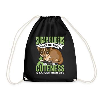 Sugar Gliders Cute Sugar Glider Owner - Drawstring Bag - black - Front