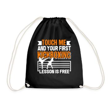 Kickboxing First Kickboxing Lesson Is Free - Drawstring Bag - black - Front