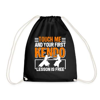 Kendo First Kendo Lesson Is Free - Drawstring Bag - black - Front