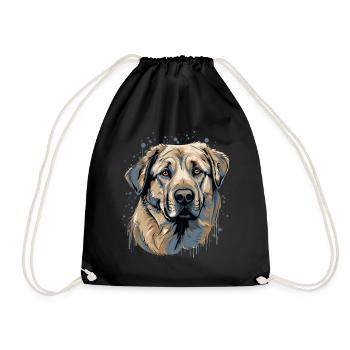 Kangal Dog Dog Breed Face - Drawstring Bag - black - Front