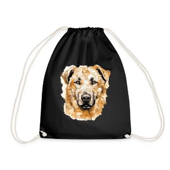 Kangal Dog Race Dog Visage Chien Polygone - Sac de sport léger - noir - Devant