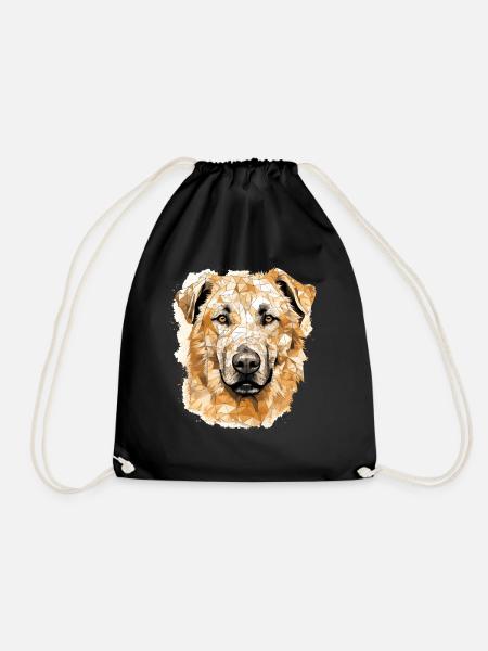 Kangal Hundehunderasse Gesicht Hund Polygon - Turnbeutel - Schwarz