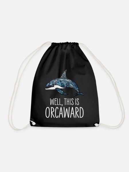 Orca Killerwal Nun, Das Ist Orcaward - Turnbeutel - Schwarz