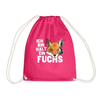 Ich bin halt ein Fuchs Low Poly - Turnbeutel - Fuchsia - Vorne