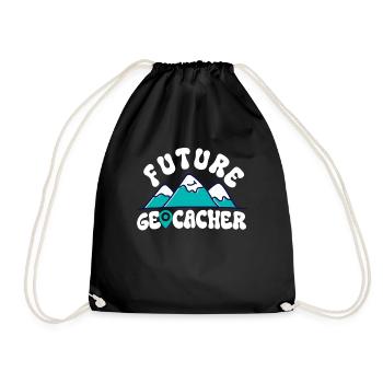Future Geocacher - Geocaching Geocacher - Drawstring Bag - black - Front