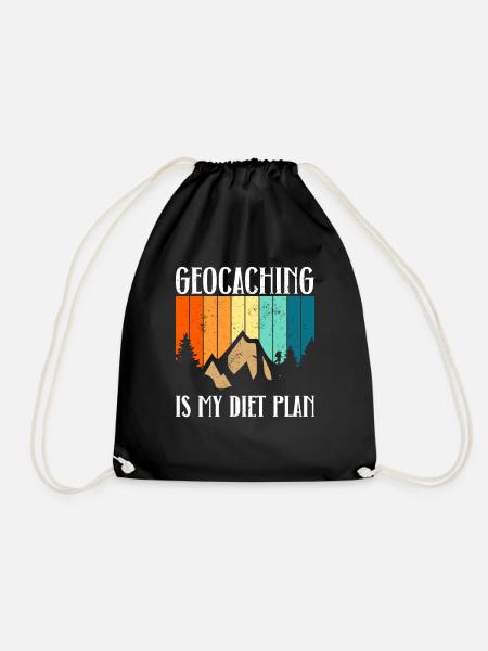 Geocaching ist mein Diätplan - Geocaching - Turnbeutel - Schwarz