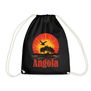 Angola Drapeau angolais Vintage Coucher de soleil Souvenir Fierté - Sac de sport léger - noir - Devant