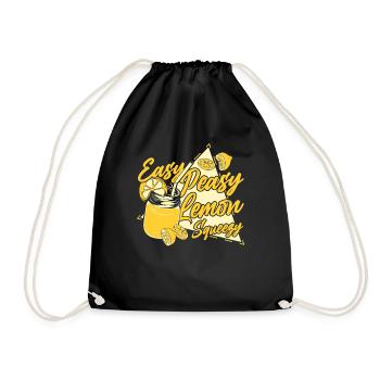 Easy Peasy Lemon Squeezy Limonade Liebhaber - Turnbeutel - Schwarz - Vorne