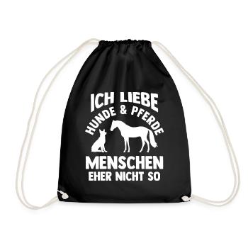 Hunde Pferdeliebhaber Hundeliebhaber Pferde - Turnbeutel - Schwarz - Vorne