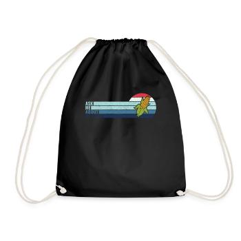 Retro Ask Me About My Corn - Corn Farmer Farmer - Drawstring Bag - black - Front