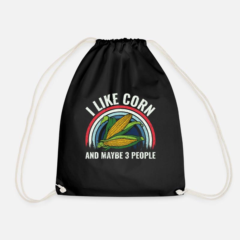 I like Corn and maybe 3 People - Mais Bauer - Turnbeutel - Schwarz