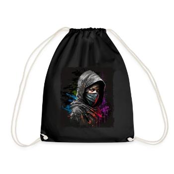 Schöne Frau als Ninja verkleidet für Ninja Fans - Turnbeutel - Schwarz - Vorne