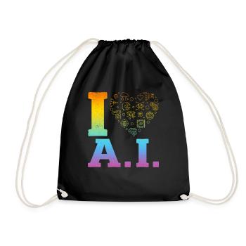 I Love Ai - Artificial Intelligence - Turnbeutel - Schwarz - Vorne