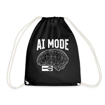 AI Artificial Intelligence Mode On - AI Mode On - Drawstring Bag - black - Front