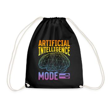 Machine Learning - Artificial Intelligence Mode On - Drawstring Bag - black - Front