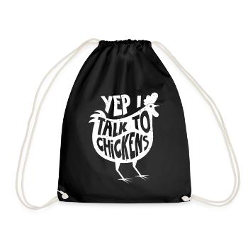 Oui, je parle aux poulets | Mignons amateurs de poulet - Sac de sport léger - noir - Devant