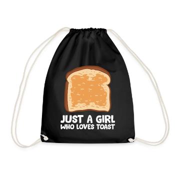 Just a Girl Who Loves Toast - Drawstring Bag - black - Front