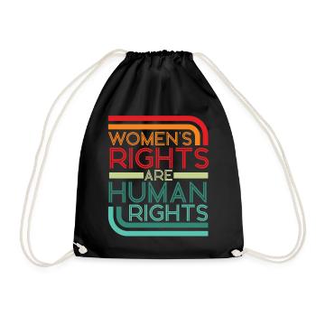 Feminist Retro Women's Rights Are - Turnbeutel - Schwarz - Vorne