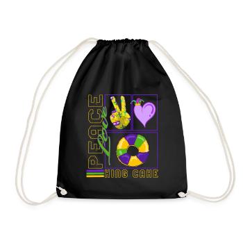 Chemise Mardi Gras Fleur De Lis, Peace Love King - Sac de sport léger - noir - Devant