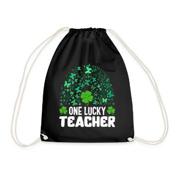 St. Patricks Day Shirt, Ein glücklicher Lehrer - Turnbeutel - Schwarz - Vorne