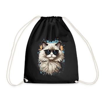 Ragdoll cat for true cat lovers cats - Drawstring Bag - black - Front