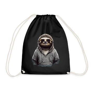 Urban Sloth - Cool Sunglasses Design - Drawstring Bag - black - Front