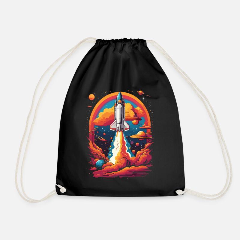 Weltraum Reise Astronauten & Space Shuttle Traum - Turnbeutel - Schwarz