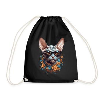 Stilvolle Sphinx Katze Design für Katzenliebhabe - Turnbeutel - Schwarz - Vorne