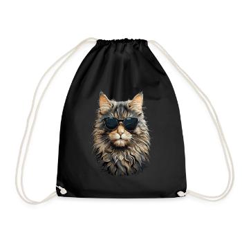 Cool Norwegian Forest Cat Cat Cat Lover - Drawstring Bag - black - Front