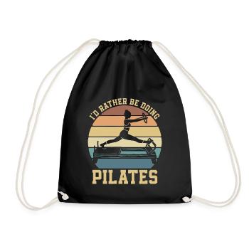 Pilates I'd Rather Be Doing Pilates Meditation - Drawstring Bag - black - Front