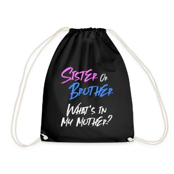Pink or Blue Gender Reveal gift - Drawstring Bag - black - Front