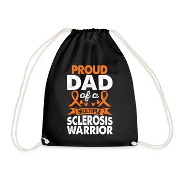 Father of Multiple Sclerosis Warrior Awareness - Drawstring Bag - black - Front